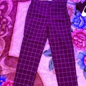 Maroon Plaid Pants
